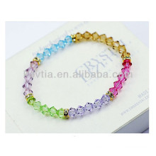 2014 populares cristal multicolor transparente frisado pulseiras